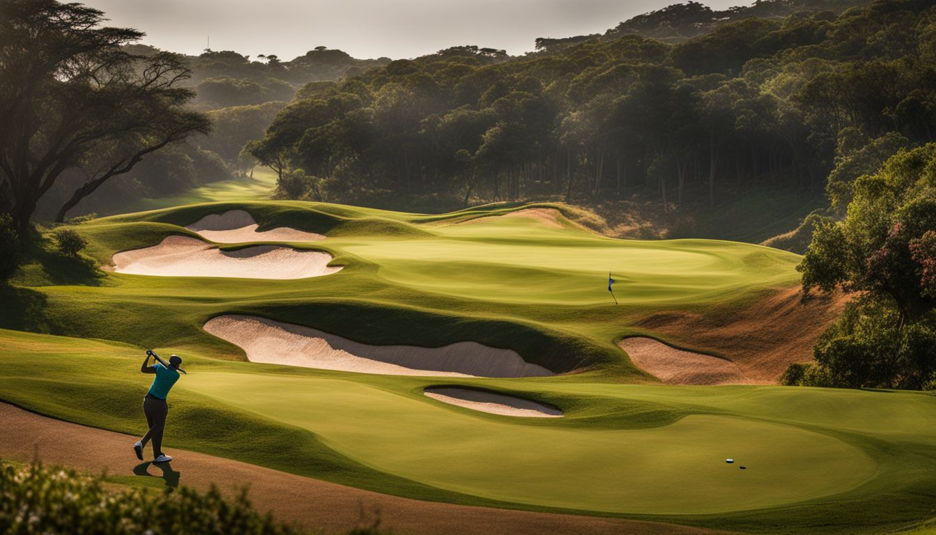 Golfers playing on a lush fairway at Zimbali Golf Course.
